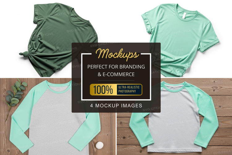 Mockup collection of t-shirts and long sleeves