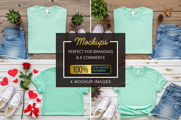 Mockup: casual summer outfit with t-shirts, denim, and sneak