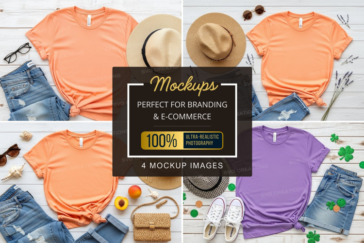 Mockup: summer fashion flat lay