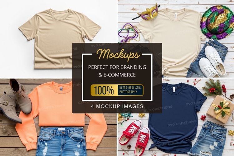 Mockup: festive and casual outfits