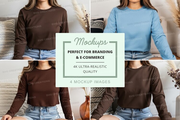 Long sleeve t-shirt mockup example image 1