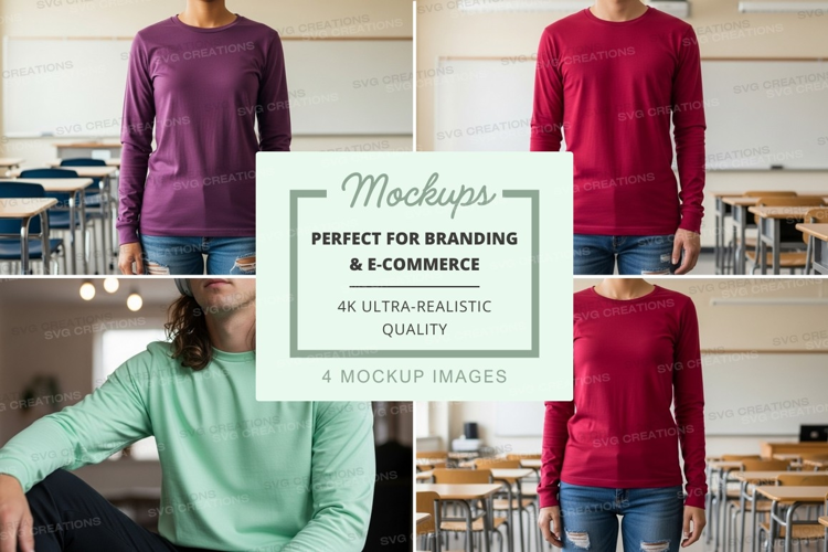 T-shirt mockup with multiple models