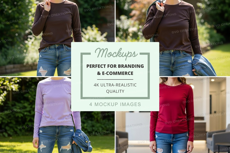 T-shirt mockup with multiple models