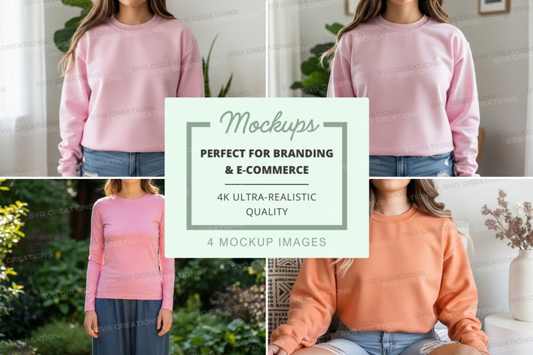 Sweatshirt mockup in pink and orange