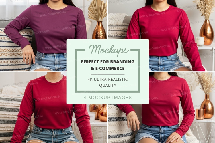 Long sleeve t-shirt mockup