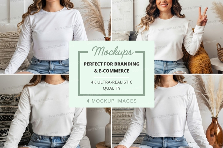 White Tshirt Mockup Image 21