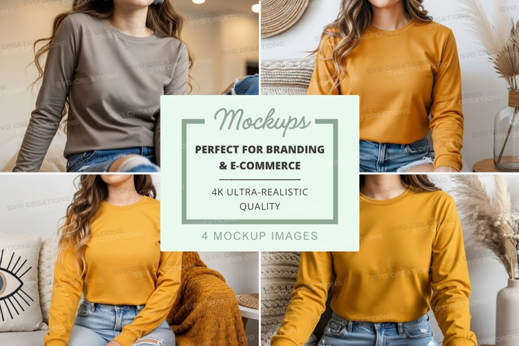 Long sleeve t-shirt mockup