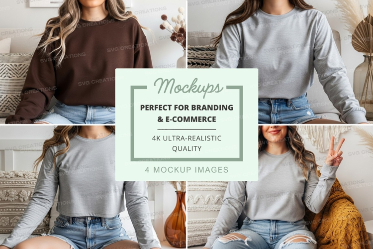 T-shirt mockup with model in various poses