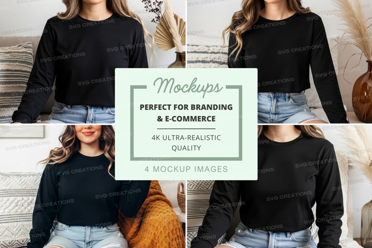 Black Tshirt Mockup Image 3