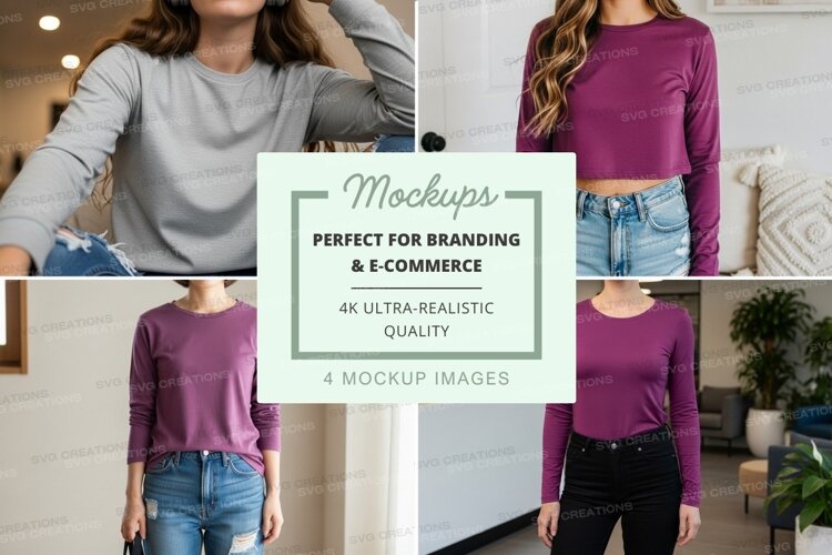 Women's long sleeve t-shirt mockup example image 1