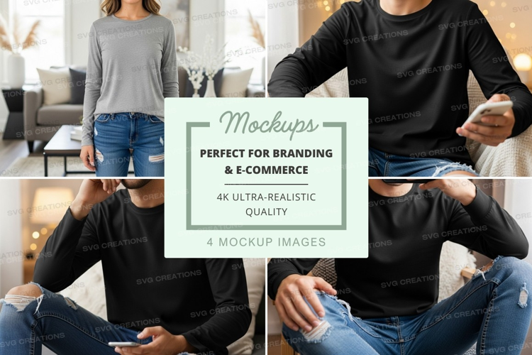 Group of people wearing casual clothing mockup
