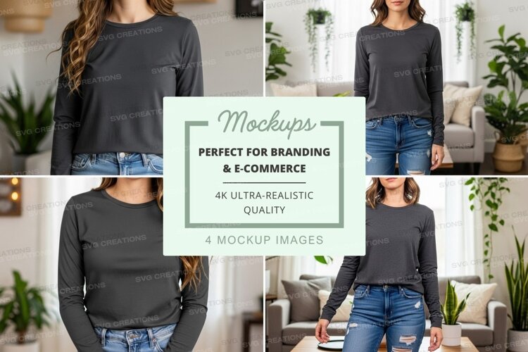 Long sleeve t-shirt mockup example image 1