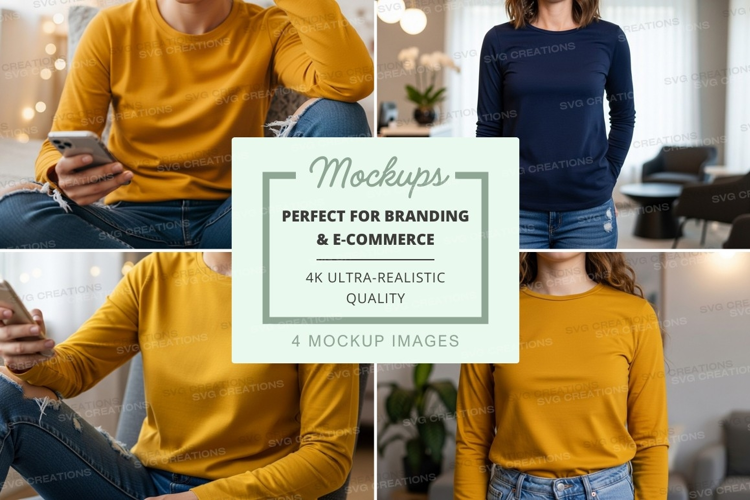 Long sleeve t-shirt mockup