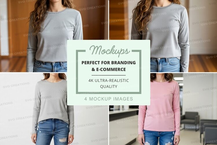 Long sleeve t-shirt mockup example image 1