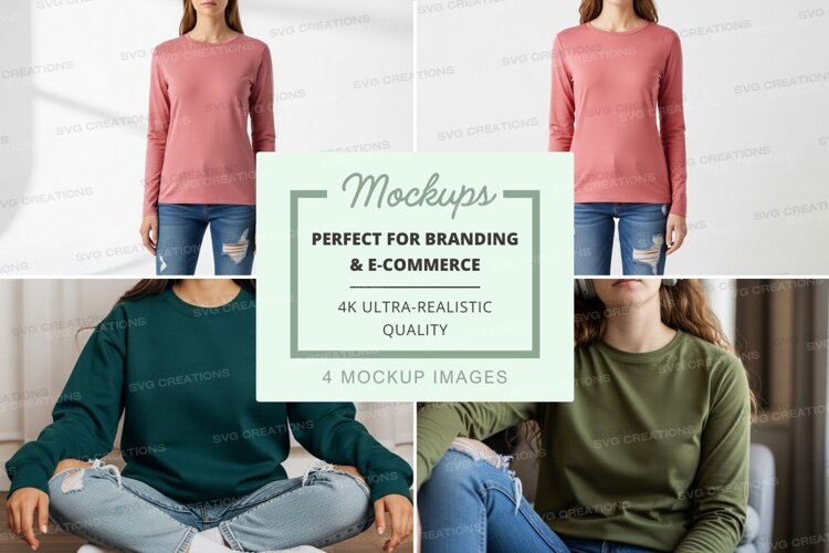 Women's long sleeve t-shirt mockup example image 1