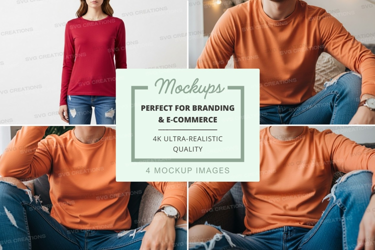 T-shirt mockup with multiple models