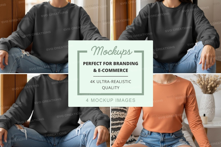 T-shirt mockup with models wearing casual attire