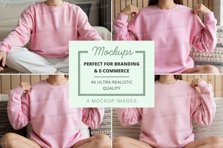 Pink long sleeve t-shirt mockup with puff sleeves