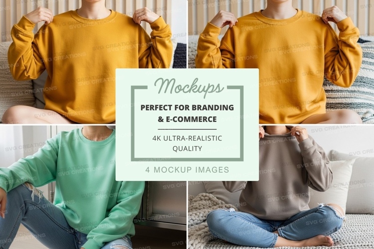 Sweatshirt mockup with three models