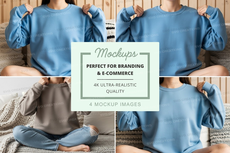 Long sleeve t-shirt mockup with multiple models