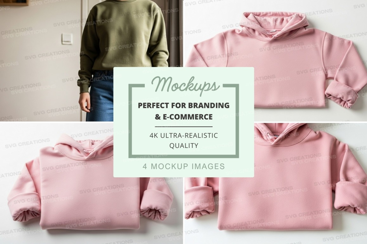 Pink cropped hoodie mockup
