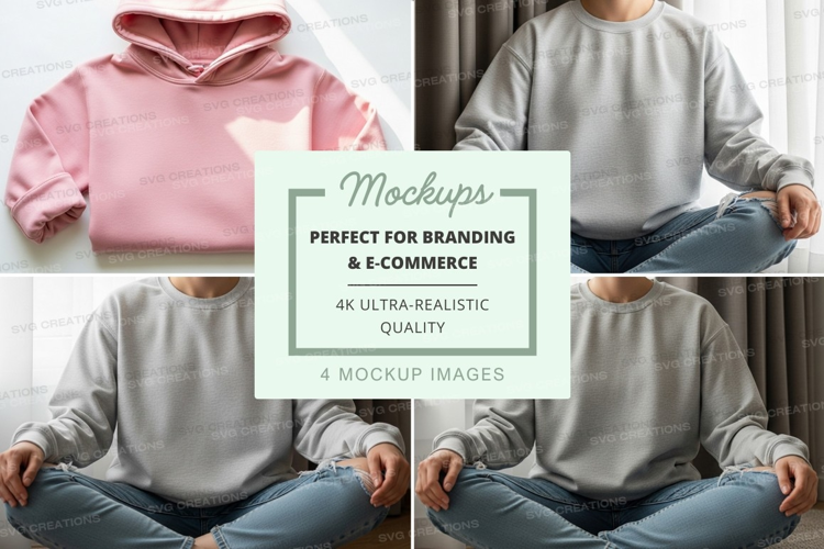 Hoodie mockup in pink and gray