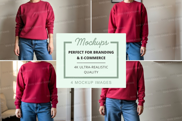 Long sleeve t-shirt mockup in red