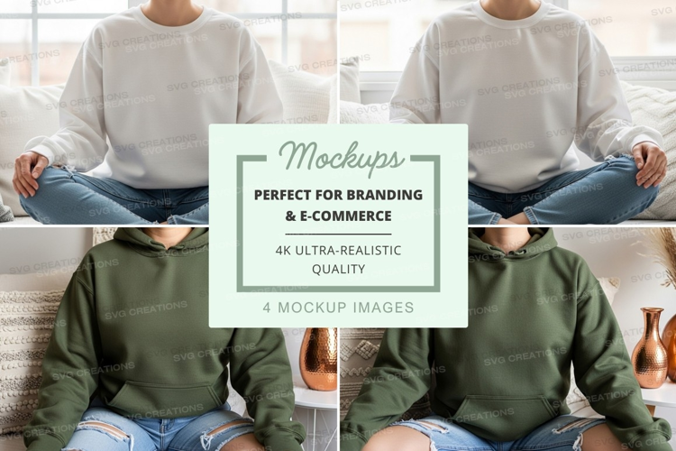 Hoodie mockup with individuals meditating