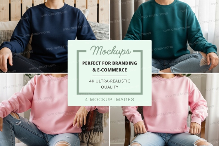 Sweatshirt mockup with multiple modelssweatshirt, mockup, mo