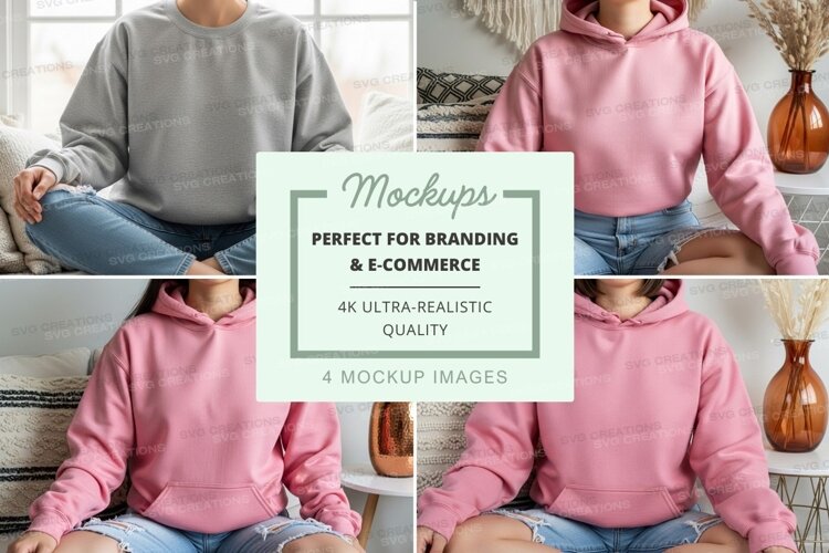 Hoodie mockup with multiple modelshoodie, mockup, models, in example image 1