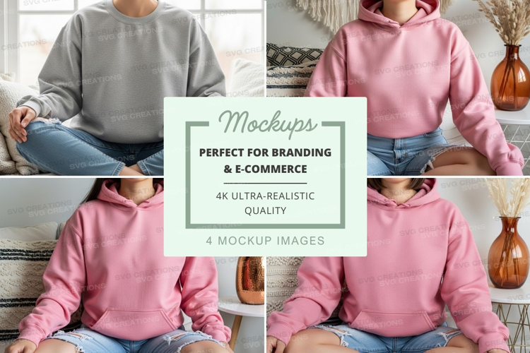 Hoodie mockup with multiple modelshoodie, mockup, models, in