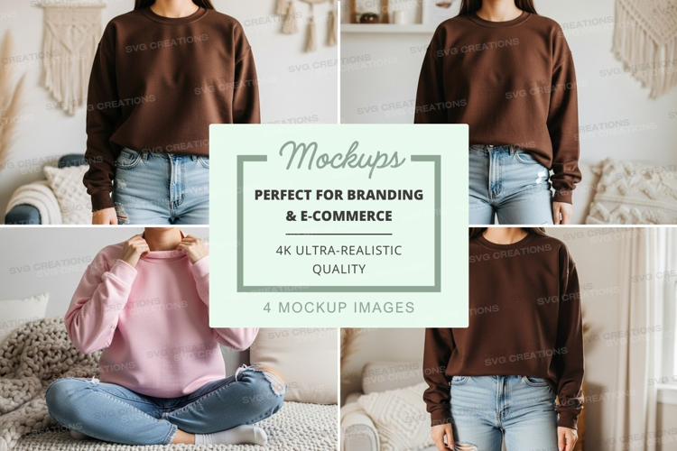 Brown and pink long sleeve t-shirt mockup
