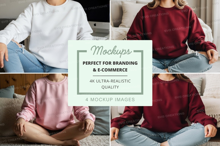 Group of women wearing sweatshirts in a living room