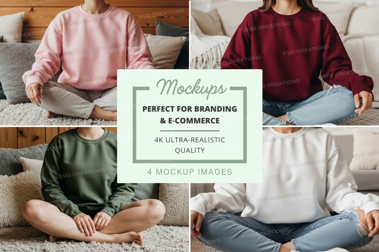 Group of people wearing sweatshirts in meditation pose