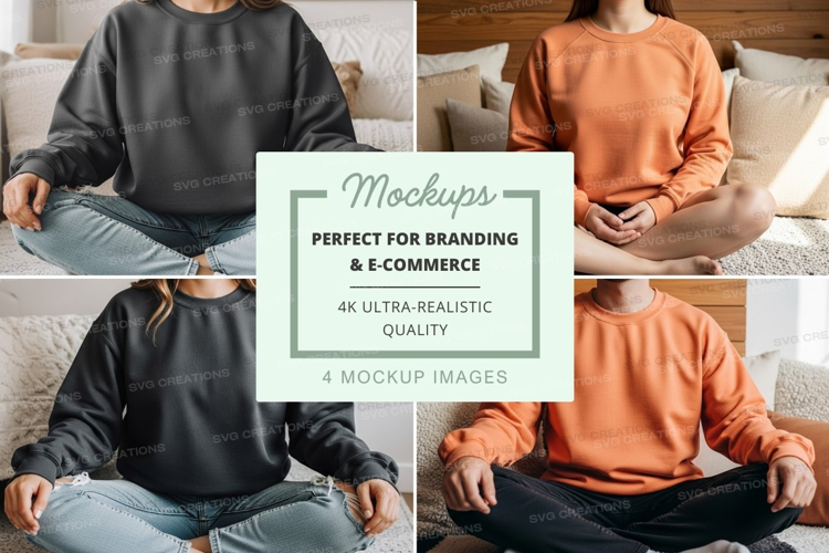People wearing sweatshirts in meditation pose