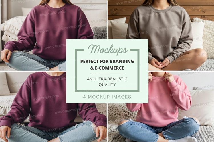 People wearing sweatshirts mockup