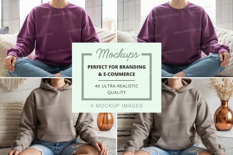 Hoodie mockup on couch