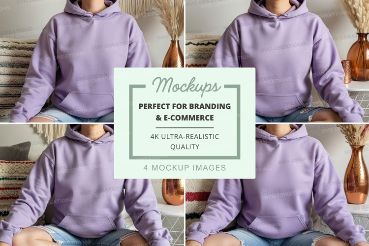 Purple hoodie mockup on mannequin