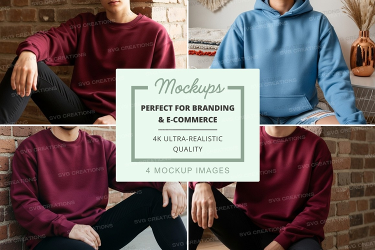 Hoodie mockup with multiple models