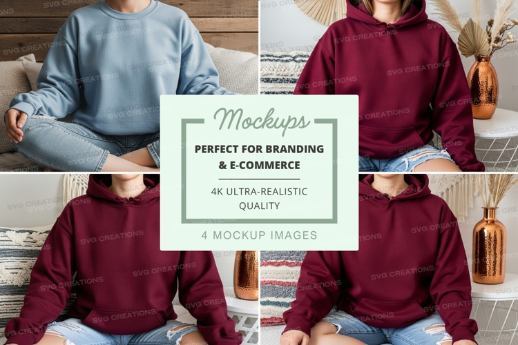 Hoodie mockup with models