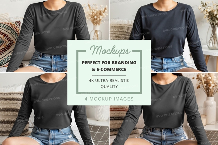 Black Tshirt Mockup Image 18