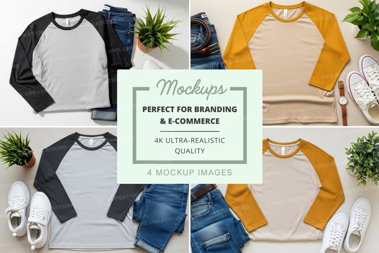 Casual baseball tee outfits mockup