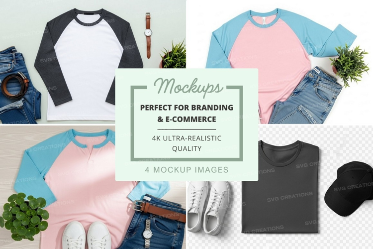 Mockup: casual outfits with baseball tees