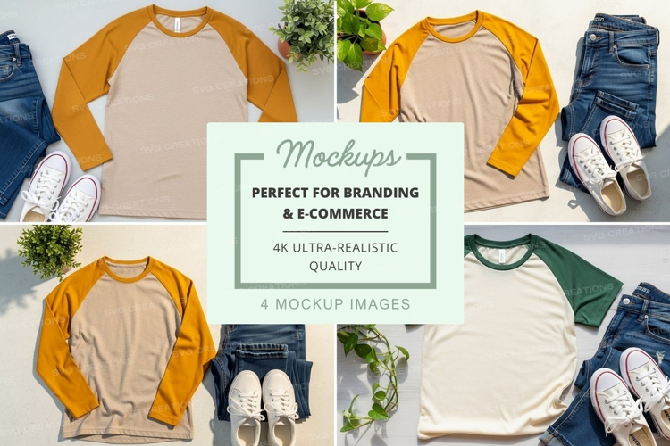 Mockup: casual outfit with baseball t-shirts