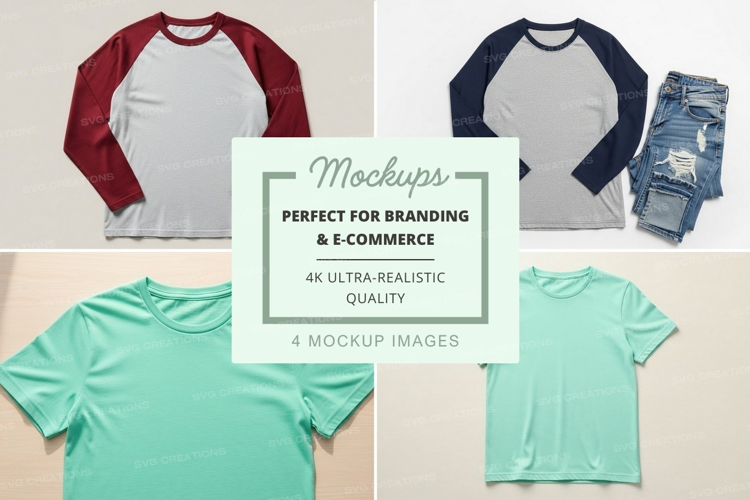 Casual t-shirt collection mockup