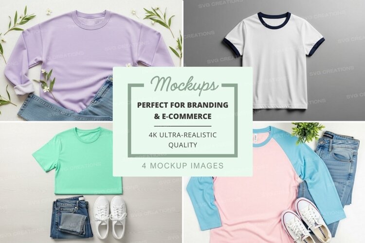 Casual t-shirts and outfits mockup example image 1