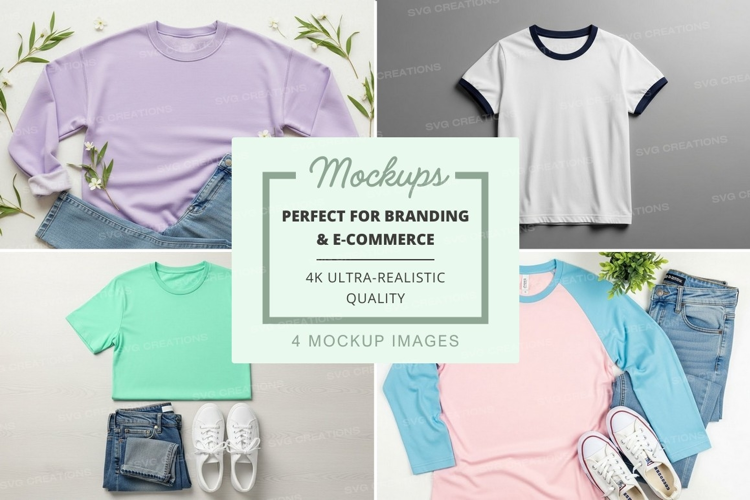 Casual t-shirts and outfits mockup