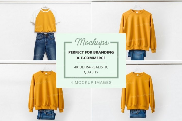 Casual outfit with mustard yellow sweater and blue jeans moc