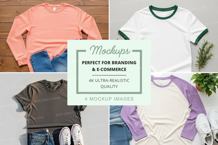 Mockup: casual outfits with t-shirts and jeans
