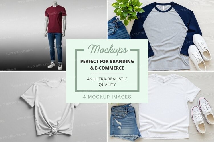Casual t-shirt outfits mockup example image 1